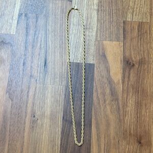 14KGP Gold Plate Minimalist Chain Rope Plain Necklace